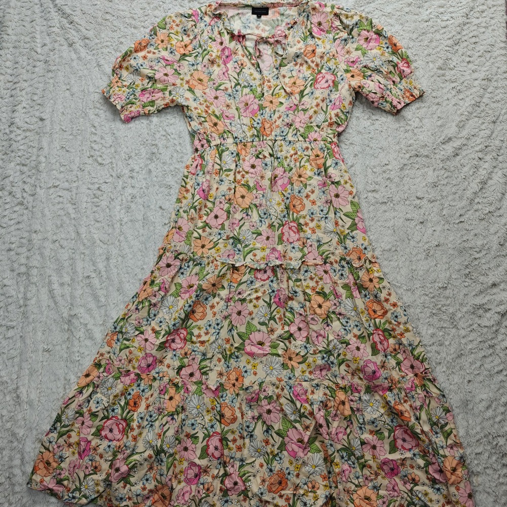 Floral Cottagecore Maxi Dress Women XS Garden Party Prairie Tiered Who What Wear